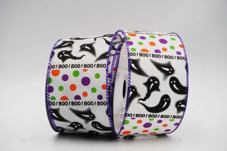BOO Ghost Wired Ribbon_KF7074GC-1-34_белый